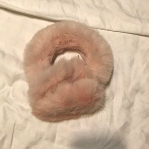 Pink genuine Rabbit fur earmuffs